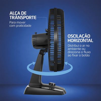 Ventilador 40cm Turbo Force Mondial Preto/Prata VTF-40-8P-BS 220V