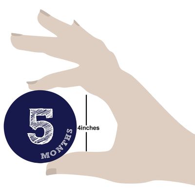 Adesivos Mensais 12 Meses para Bebê Menino/Menina, Adesivos Redondos 10 cm para Fotos, Registre o Primeiro Ano, Azul, 24 Unid. - Inkdotpot 10,16 Cm / Azul