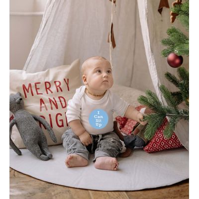 Adesivos Mensais 12 Meses para Bebê Menino/Menina, Adesivos Redondos 10 cm para Fotos, Registre o Primeiro Ano, Azul, 24 Unid. - Inkdotpot 10,16 Cm / Azul