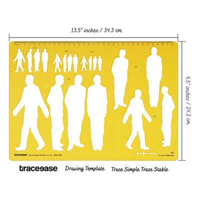 Stencil Molde Humano do Símbolo de Acessibilidade para Ferramentas de Desenho do Designer - 1 Peça - Traceease Amarelo