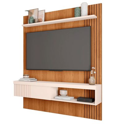 Painel Para Tv até 55 Polegadas Marrom Moon Caemmun Bege