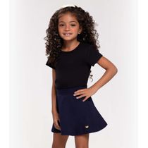 Blusa Cropped Infantil Ribana Canelada Trick Nick Preto