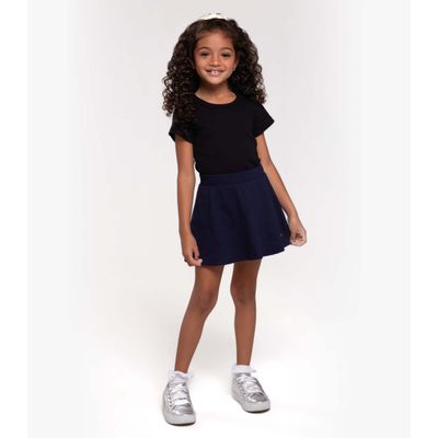 Blusa Cropped Infantil Ribana Canelada Trick Nick Preto 3 / Preto