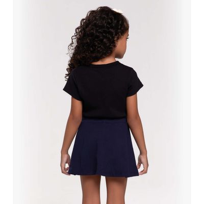 Blusa Cropped Infantil Ribana Canelada Trick Nick Preto 3 / Preto
