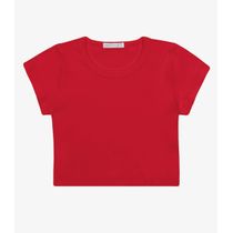 Blusa Cropped Infantil Ribana Canelada Trick Nick Vermelho