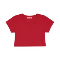 Blusa Cropped Infantil Ribana Canelada Trick Nick Vermelho