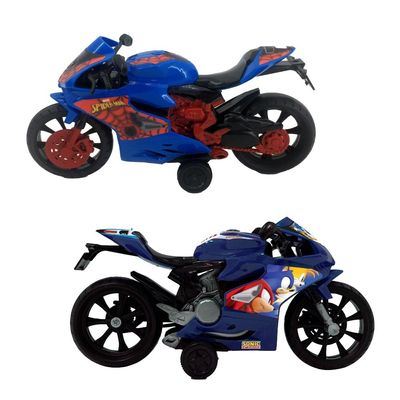 Kit Moto à Fricção Homem-Aranha Webcycle + Moto à Fricção Sonic Faster Biker
