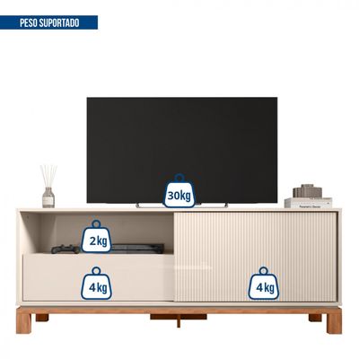 Bancada Rack Para TV até 55 Polegadas Jace Bege Caemmun Bege