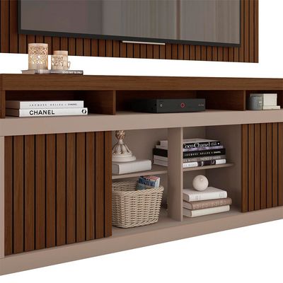 Kit Rack com Painel para TV até 65 Polegadas Life Caemmun Marrom