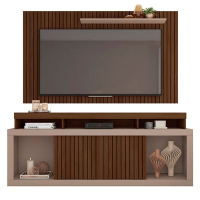 Kit Rack com Painel para TV até 65 Polegadas Life Caemmun Marrom