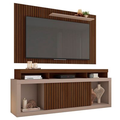 Kit Rack com Painel para TV até 65 Polegadas Life Caemmun Marrom