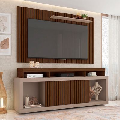 Kit Rack com Painel para TV até 65 Polegadas Life Caemmun Marrom