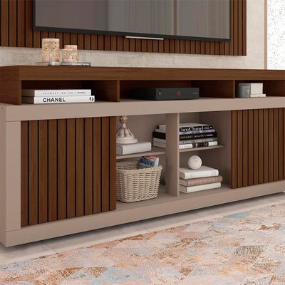 Kit Rack com Painel para TV até 65 Polegadas Life Caemmun Marrom