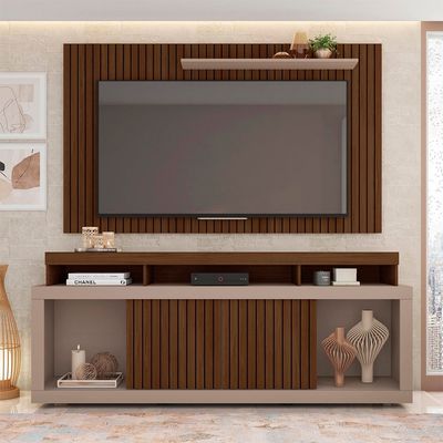 Kit Rack com Painel para TV até 65 Polegadas Life Caemmun Marrom