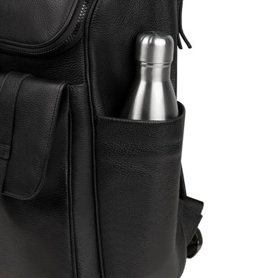 Mochila Masculina Média Executiva de Couro Leme Preta Bagaggio U / Preto