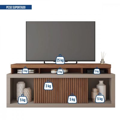 Rack Bancada Para TV até 70 Polegadas Sun Caemmun Cinza