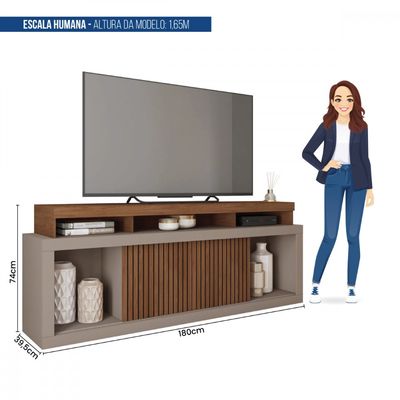 Rack Bancada Para TV até 70 Polegadas Sun Caemmun Cinza