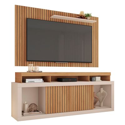 Kit Rack com Painel para TV até 65 Polegadas Life Caemmun Marrom