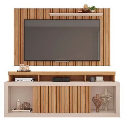 Kit Rack com Painel para TV até 65 Polegadas Life Caemmun Marrom
