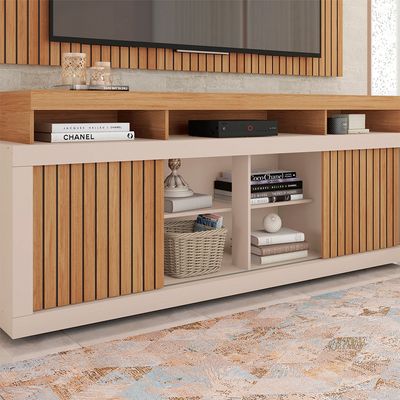 Kit Rack com Painel para TV até 65 Polegadas Life Caemmun Marrom