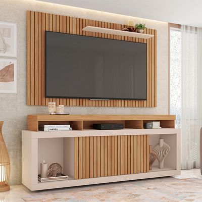 Kit Rack com Painel para TV até 65 Polegadas Life Caemmun Marrom