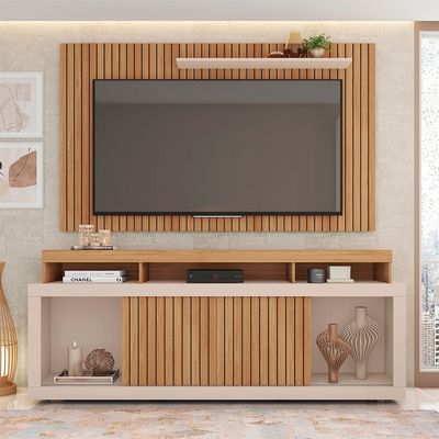 Kit Rack com Painel para TV até 65 Polegadas Life Caemmun Marrom