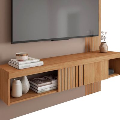 Painel para Tv até 55 Polegadas Jade 1.5 Marrom Caemmun Marrom