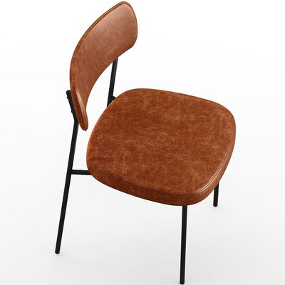 Cadeira Decorativa Estofada Para Sala De Jantar Melina L02 Couríssimo Camel - Lyam Decor