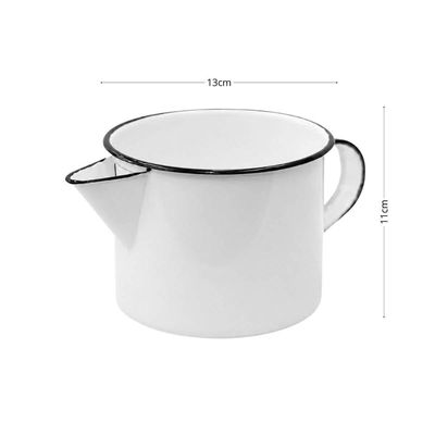 Caneca Esmaltada Branca Bico 1L Metallouça Preparo Aquecer e Servir Bebidas