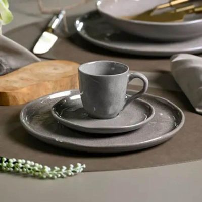 Xícara Chá com Pires Bio Shimeji Porto Brasil 170ml Cozinha Mesa Posta Restaurante