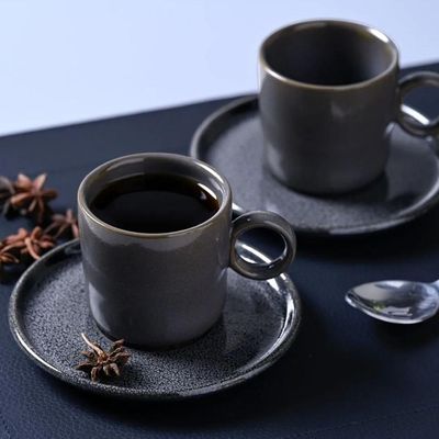 Xícara de Chá Com Pires Cerâmica Basic Dove 150ml Porto Brasil Avulsa Day by Day