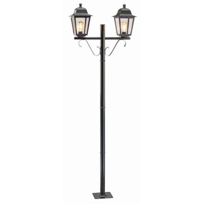 Poste Preto Iluminação Externa Jardins Tubo Alumínio 210cm Lente Transparente Termoplástico Dital