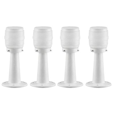 Kit 4 Luminárias Brancas Globo Timoneiro Leitoso em Alumínio para Jardim Lâmpada E27 Dital Bivolt
