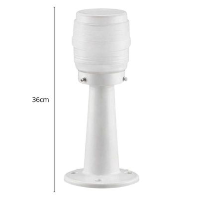 Kit 4 Luminárias Brancas Globo Timoneiro Leitoso em Alumínio para Jardim Lâmpada E27 Dital Bivolt