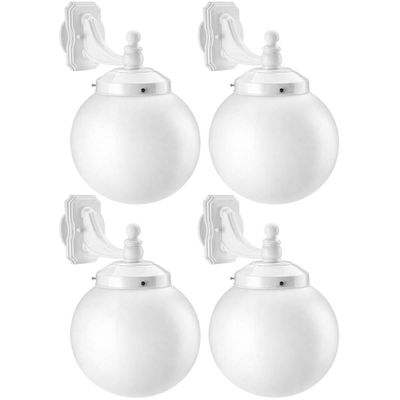 Jogo 4 Luminárias Globo Leitoso Arandelas de Parede 33X52cm Internas Externas E27 Bivolt Dital