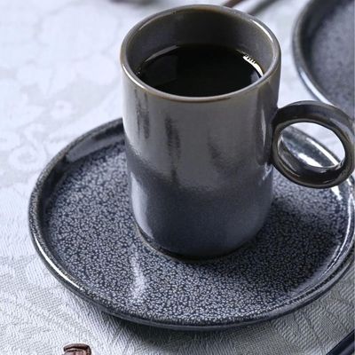 Jogo 6 Xícaras Cafezinho Com Pires 90ml Cerâmica Porto Brasil Day by Day Stoneware Azul Basic Dove