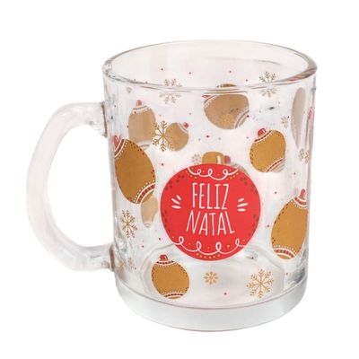 Caneca de Vidro Cazza Magia Natal