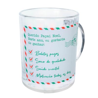 Caneca de Vidro Cazza Magia Natal