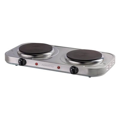 Fogão de Mesa Elétrico 2 Bocas Agratto FM-01 Inox 127V 2000W