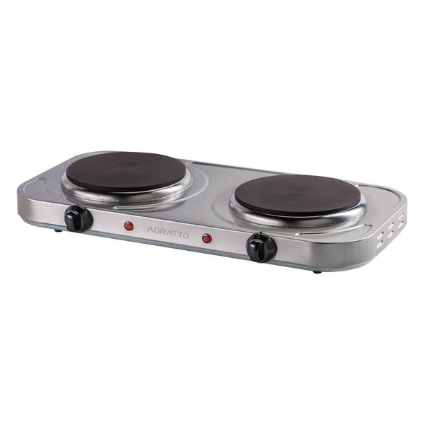 Fogão de Mesa Elétrico 2 Bocas Agratto FM-01 Inox 127V 2000W