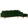 Sofá 4 Lugares Beny Com Chaise Direito Suede Verde
