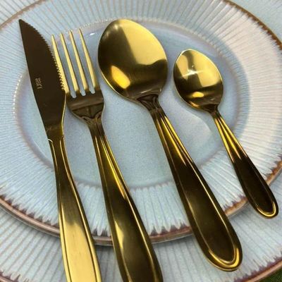 Jogo 30 Colheres de Café 11cm Aço Inox Dourado Gastro Lyor Colherzinha Padaria Cafeteria Hotel