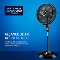 Ventilador Coluna 40cm Super Turbo Force Mondial Preto/Prata VSTF-40C-8P-BS