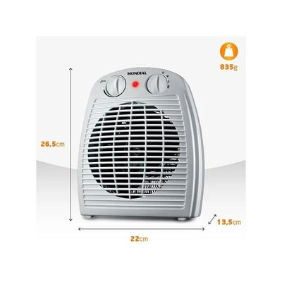 Aquecedor De Ar Portátil A-08 Cinza Mondial 220v