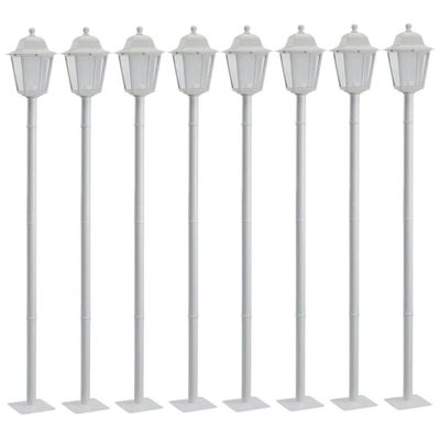 Kit 8 Luminárias Poste Soberana Branco 1,95m Dital Alumínio Termoplástico Áreas Externas Bivolt