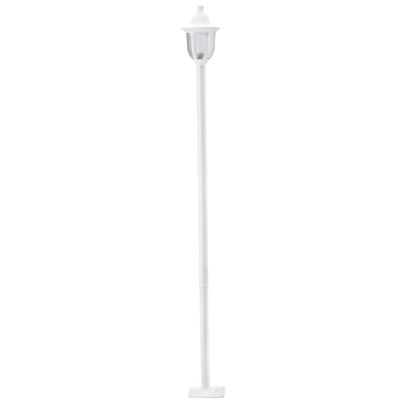 Poste Colonial para Jardim Alumínio Branco 1,7m Lente Fosca E27 Modena Dital Iluminação Externa