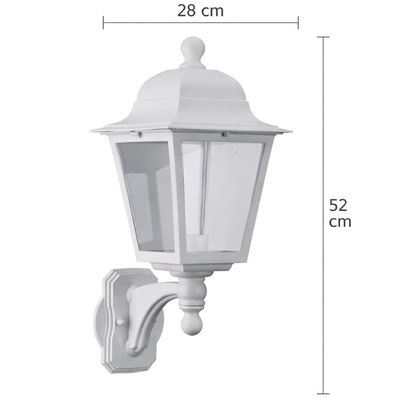 Arandela Soberana Branca E27 Luminária Parede Dital Suporte Superior Bivolt Lente Transparente