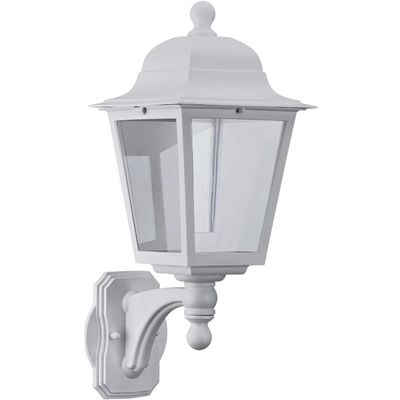 Arandela Soberana Branca E27 Luminária Parede Dital Suporte Superior Bivolt Lente Transparente
