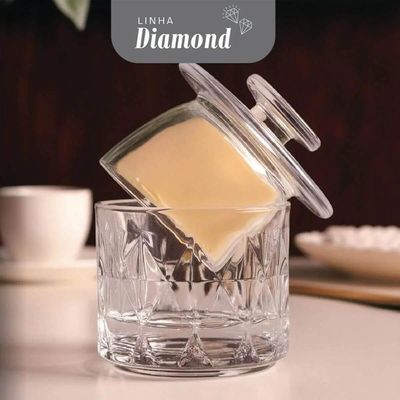 18 Peças Manteigueiras Francesas Diamond Lyor Vidro 8x9cm Mesa Posta