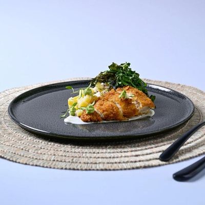 Jogo de Pratos Rasos 6 Peças 25cm Cerâmica Porto Brasil Stoneware Basic Dove Azul Escuro Mesa Posta